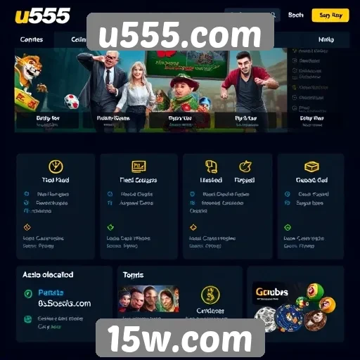 Funcionalidades do site u555.com para jogadores